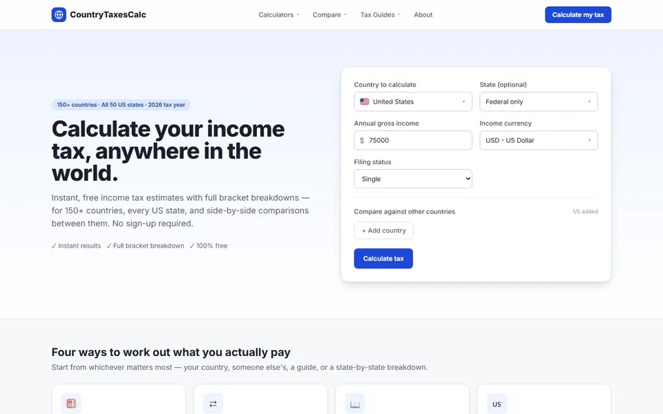 CountryTaxesCalc homepage
